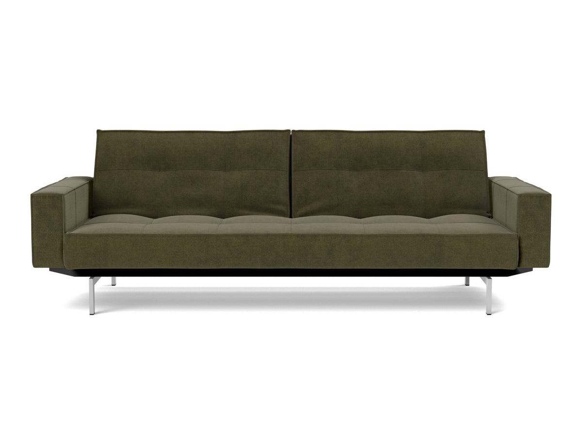 SPLITBACK Sofa Bed with Arm Rests Chrome 115x210CM
