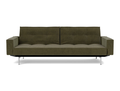 SPLITBACK Sofa Bed with Arm Rests Chrome 115x210CM