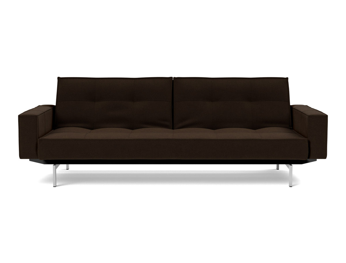 SPLITBACK Sofa Bed with Arm Rests Chrome 115x210CM