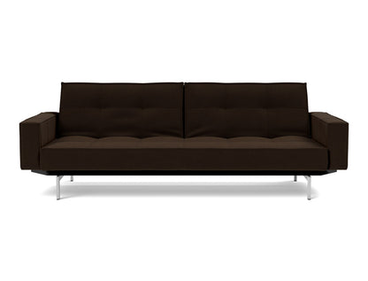 SPLITBACK Sofa Bed with Arm Rests Chrome 115x210CM