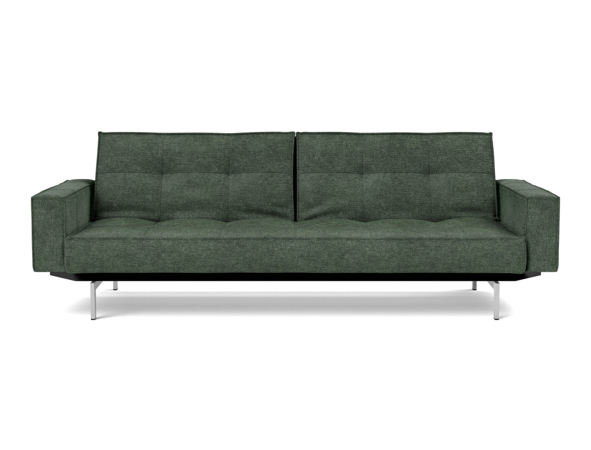SPLITBACK Sofa Bed with Arm Rests Chrome 115x210CM