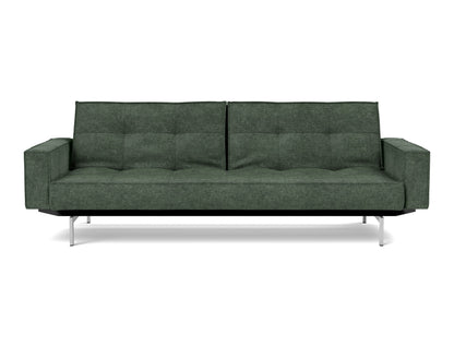 SPLITBACK Sofa Bed with Arm Rests Chrome 115x210CM