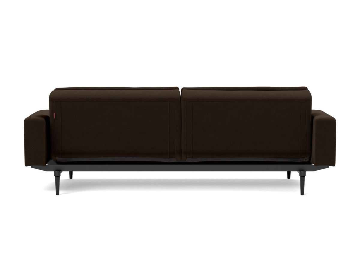 DUBLEXO Sofa Bed with Arm Rests Styletto, Black Oak, back view