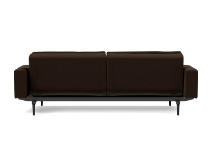DUBLEXO Sofa Bed with Arm Rests Styletto, Black Oak, back view