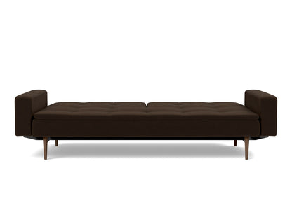 DUBLEXO Sofa Bed with Arm Rests Styletto, Dark Oak, bed position