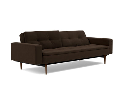 DUBLEXO Sofa Bed with Arm Rests Styletto, Dark Oak, reclined back