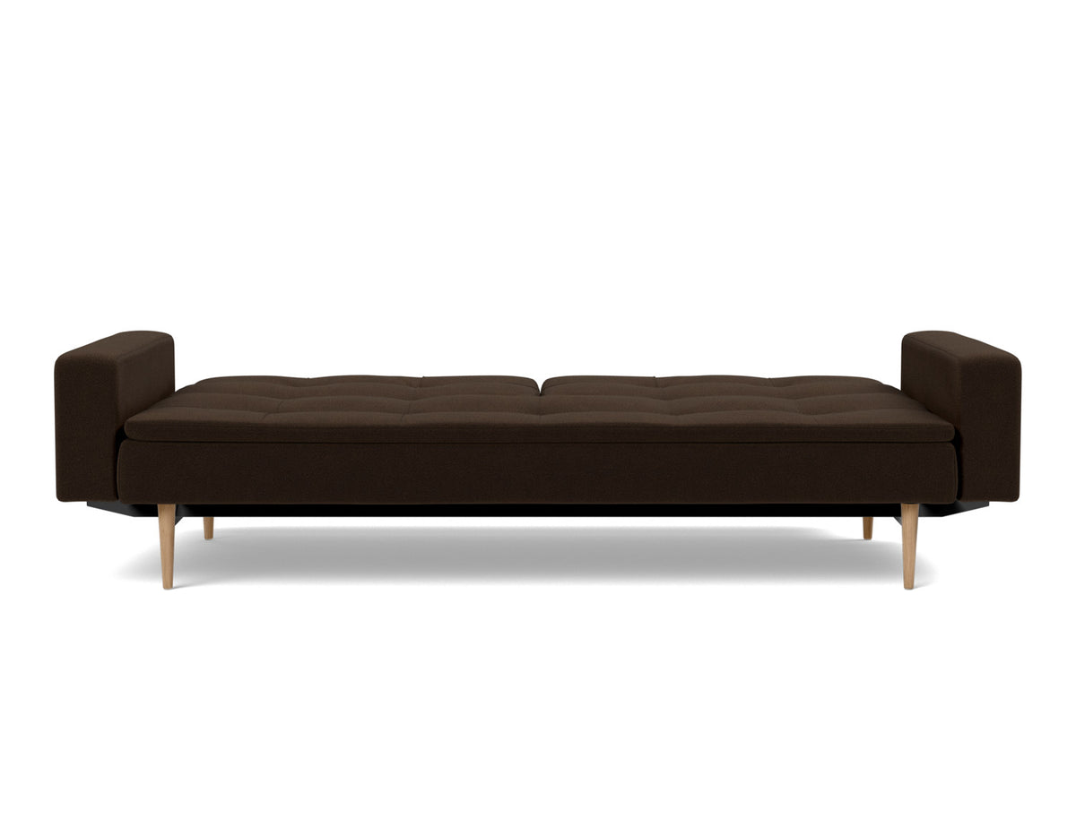 DUBLEXO Sofa Bed with Arm Rests Styletto, Light Oak, bed position