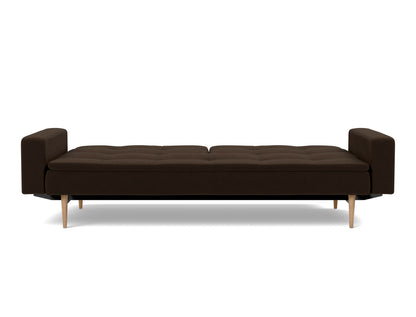 DUBLEXO Sofa Bed with Arm Rests Styletto, Light Oak, bed position