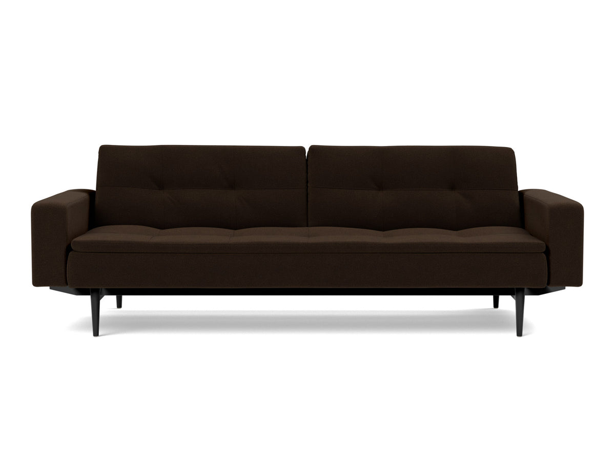 DUBLEXO Sofa Bed with Arm Rests Styletto, Black Oak, front