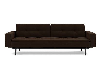 DUBLEXO Sofa Bed with Arm Rests Styletto, Black Oak, front