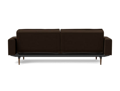 DUBLEXO Sofa Bed with Arm Rests Styletto, Dark Oak, back view