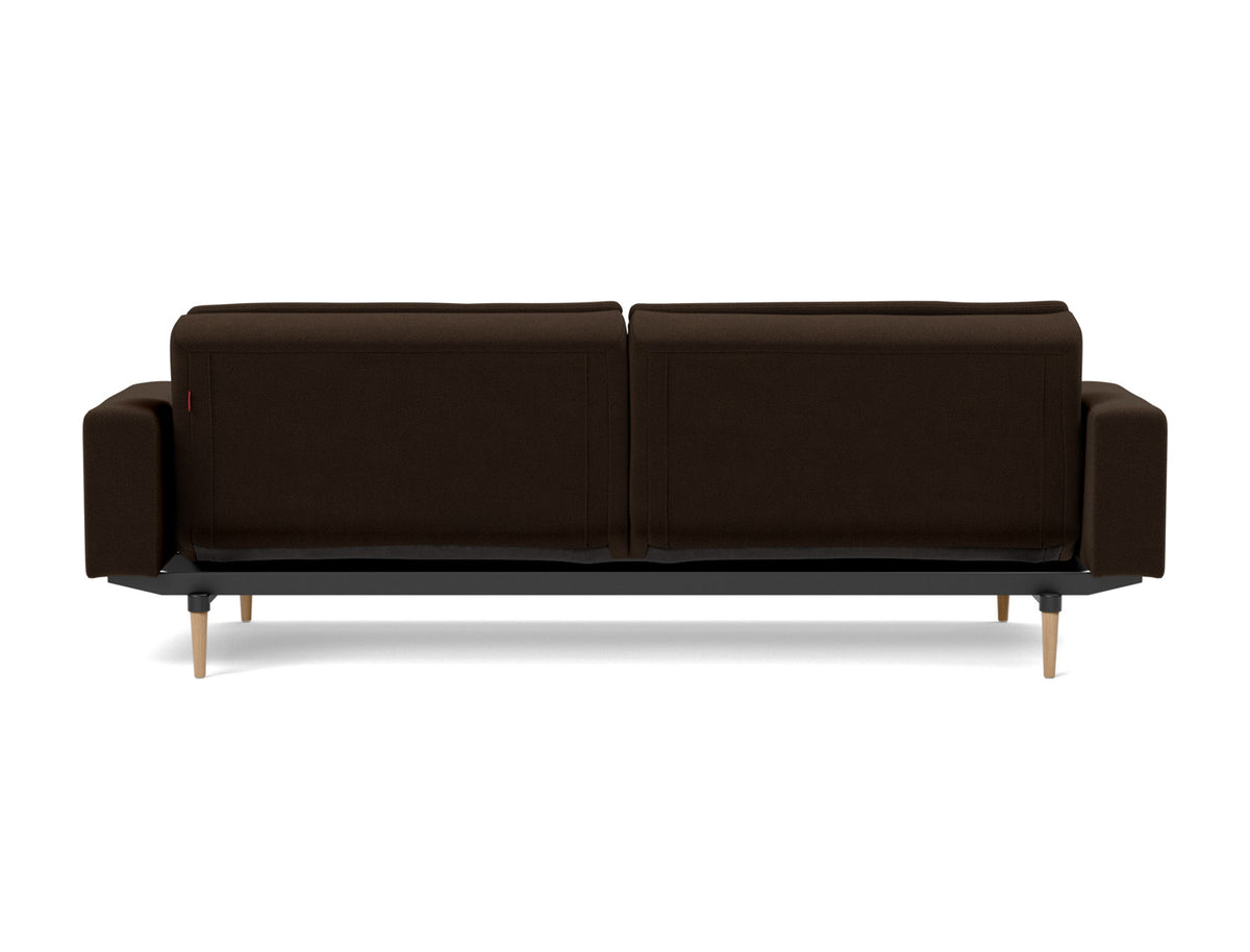 DUBLEXO Sofa Bed with Arm Rests Styletto, Light Oak, back view