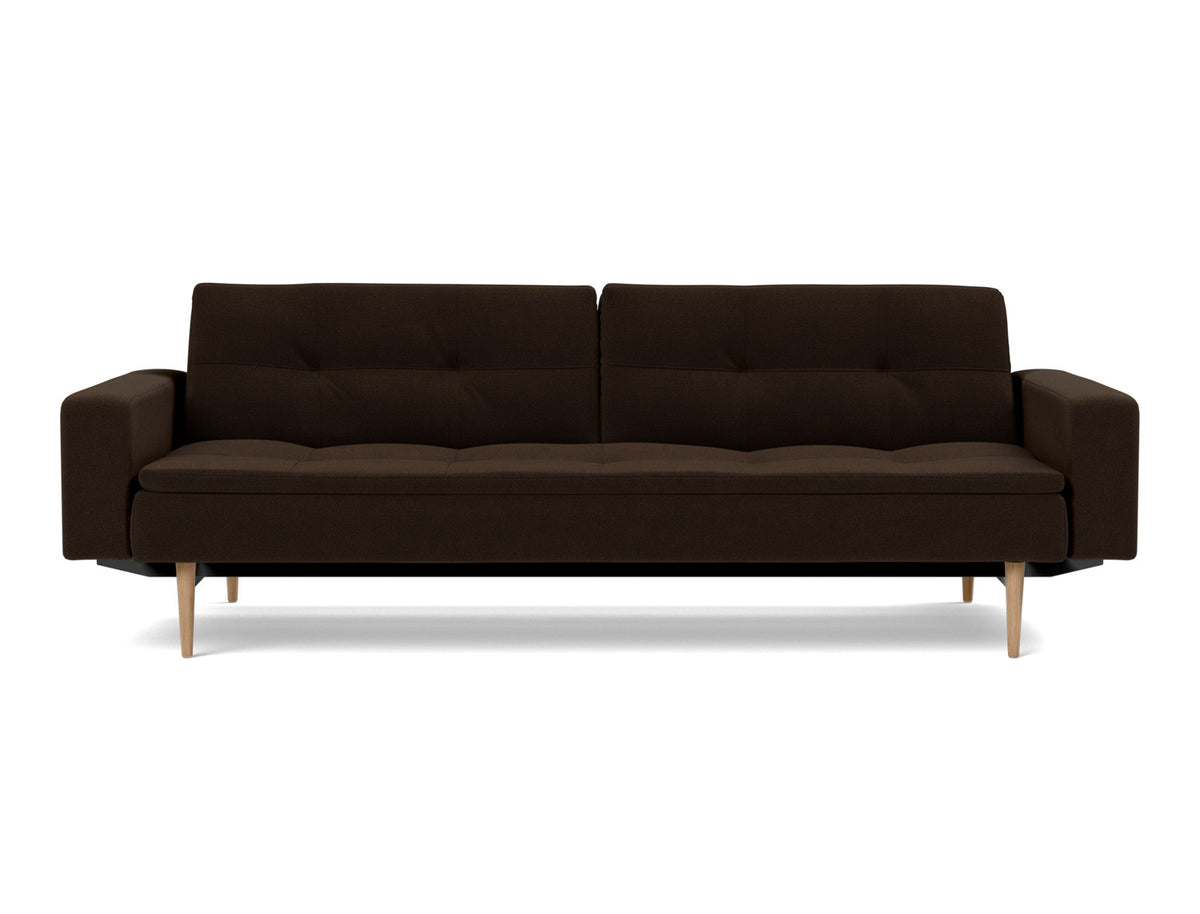 DUBLEXO Sofa Bed with Arm Rests Styletto, Light Oak, front