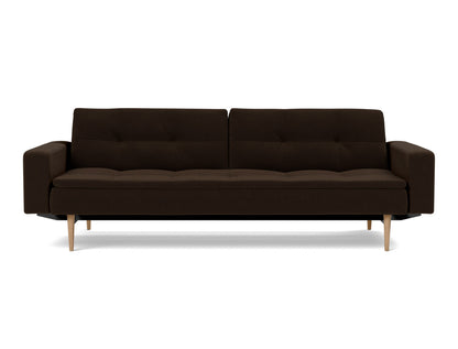 DUBLEXO Sofa Bed with Arm Rests Styletto, Light Oak, front