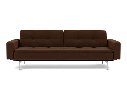 DUBLEXO Sofa Bed with Arm Rests Chrome 115x210CM