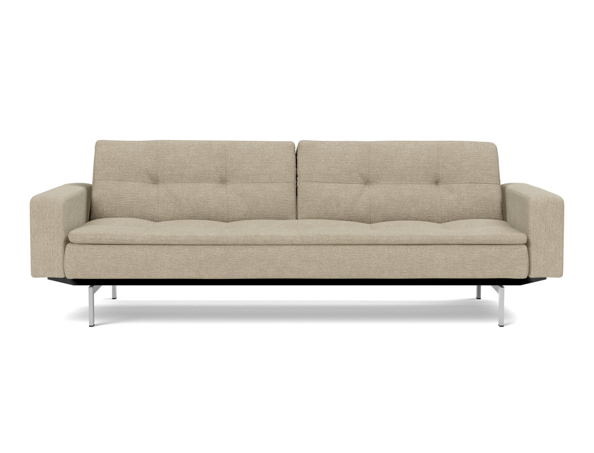 DUBLEXO Sofa Bed with Arm Rests Chrome 115x210CM