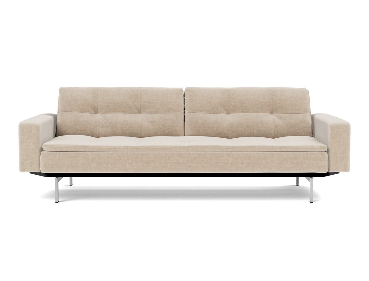 DUBLEXO Sofa Bed with Arm Rests Chrome 115x210CM