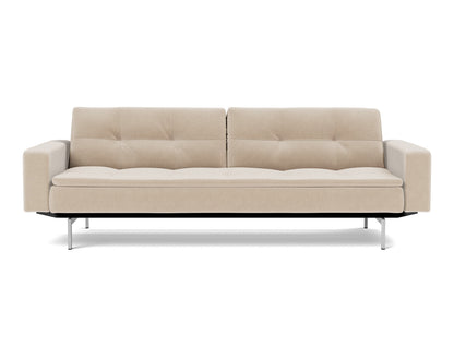 DUBLEXO Sofa Bed with Arm Rests Chrome 115x210CM