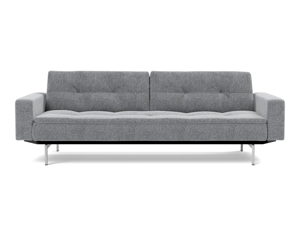 DUBLEXO Sofa Bed with Arm Rests Chrome 115x210CM