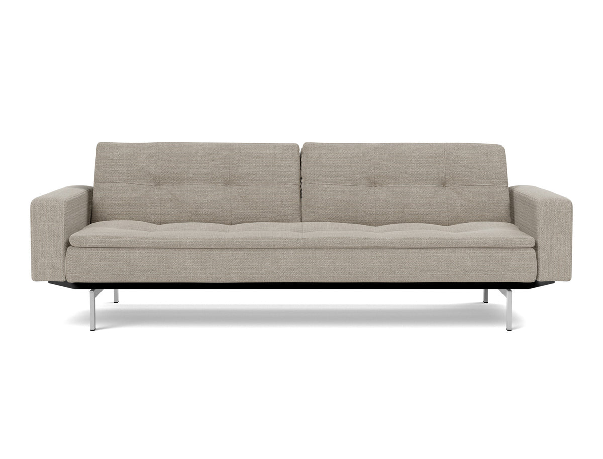 DUBLEXO Sofa Bed with Arm Rests Chrome 115x210CM