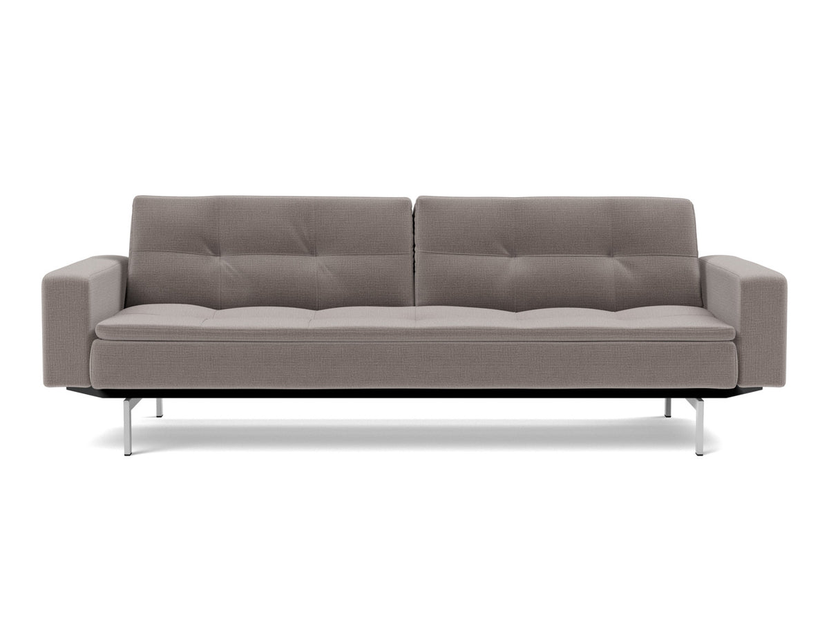DUBLEXO Sofa Bed with Arm Rests Chrome 115x210CM