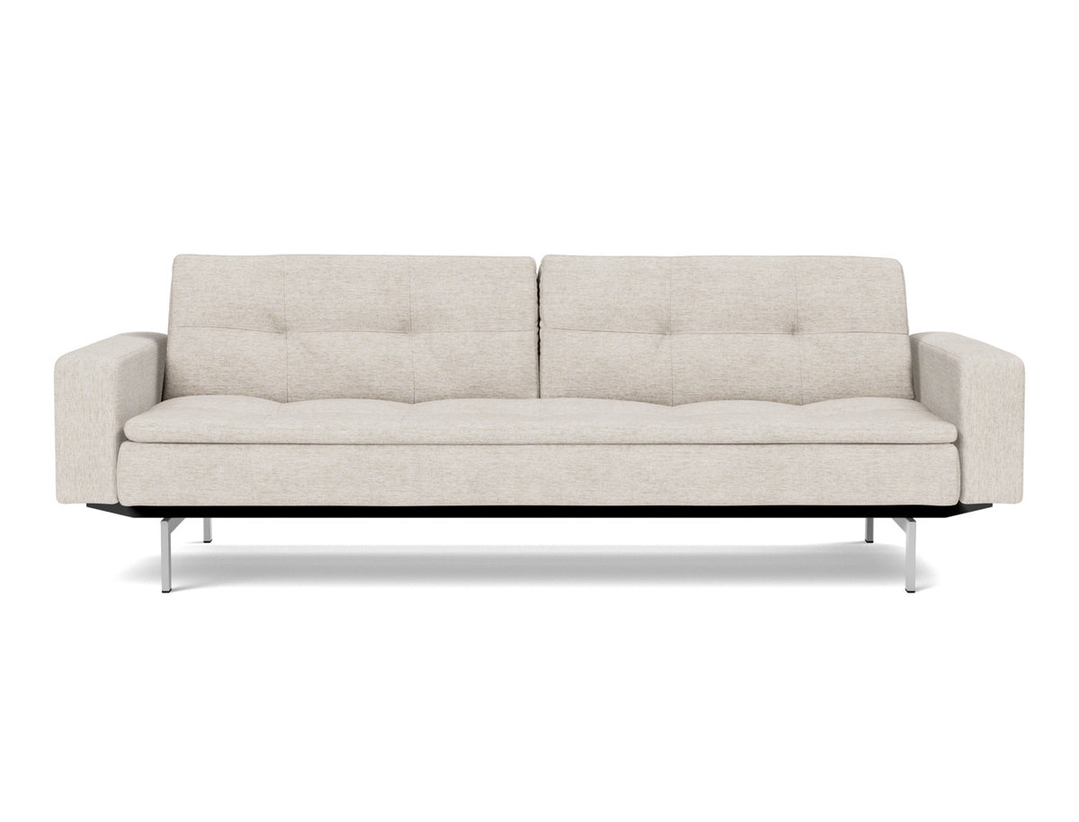 DUBLEXO Sofa Bed with Arm Rests Chrome 115x210CM