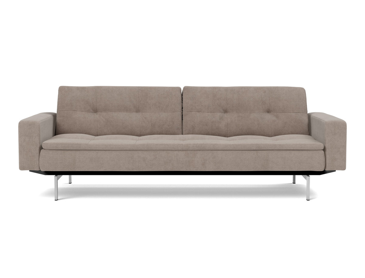 DUBLEXO Sofa Bed with Arm Rests Chrome 115x210CM