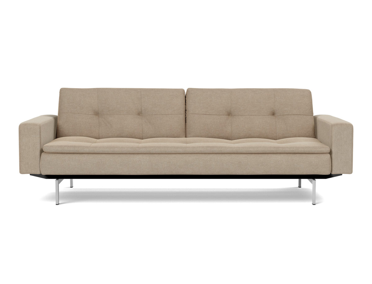 DUBLEXO Sofa Bed with Arm Rests Chrome 115x210CM
