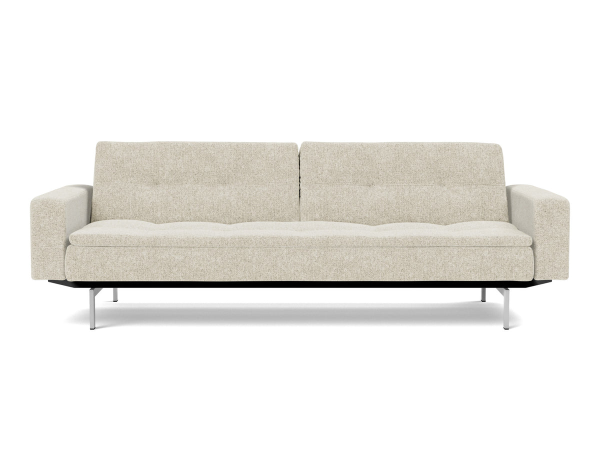 DUBLEXO Sofa Bed with Arm Rests Chrome 115x210CM