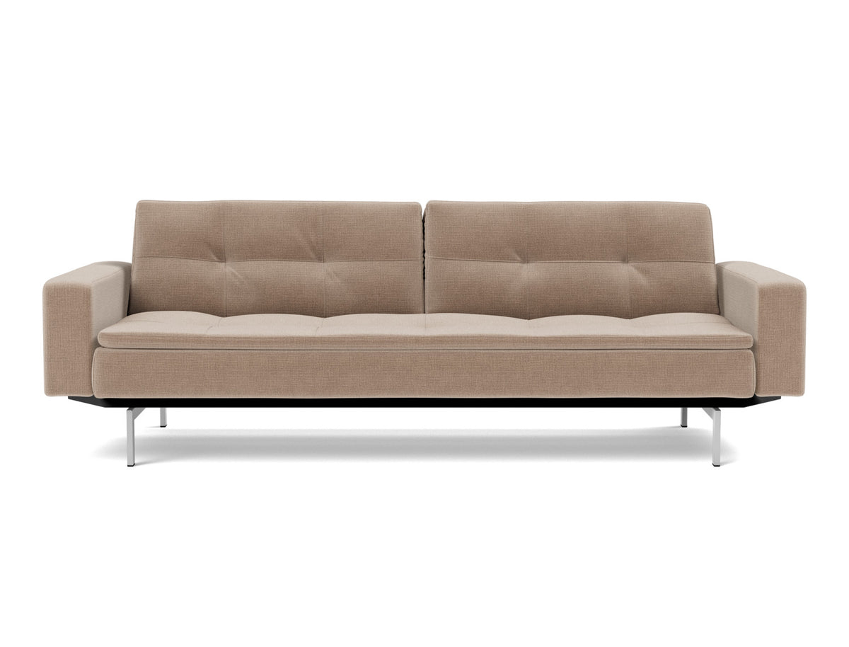 DUBLEXO Sofa Bed with Arm Rests Chrome 115x210CM