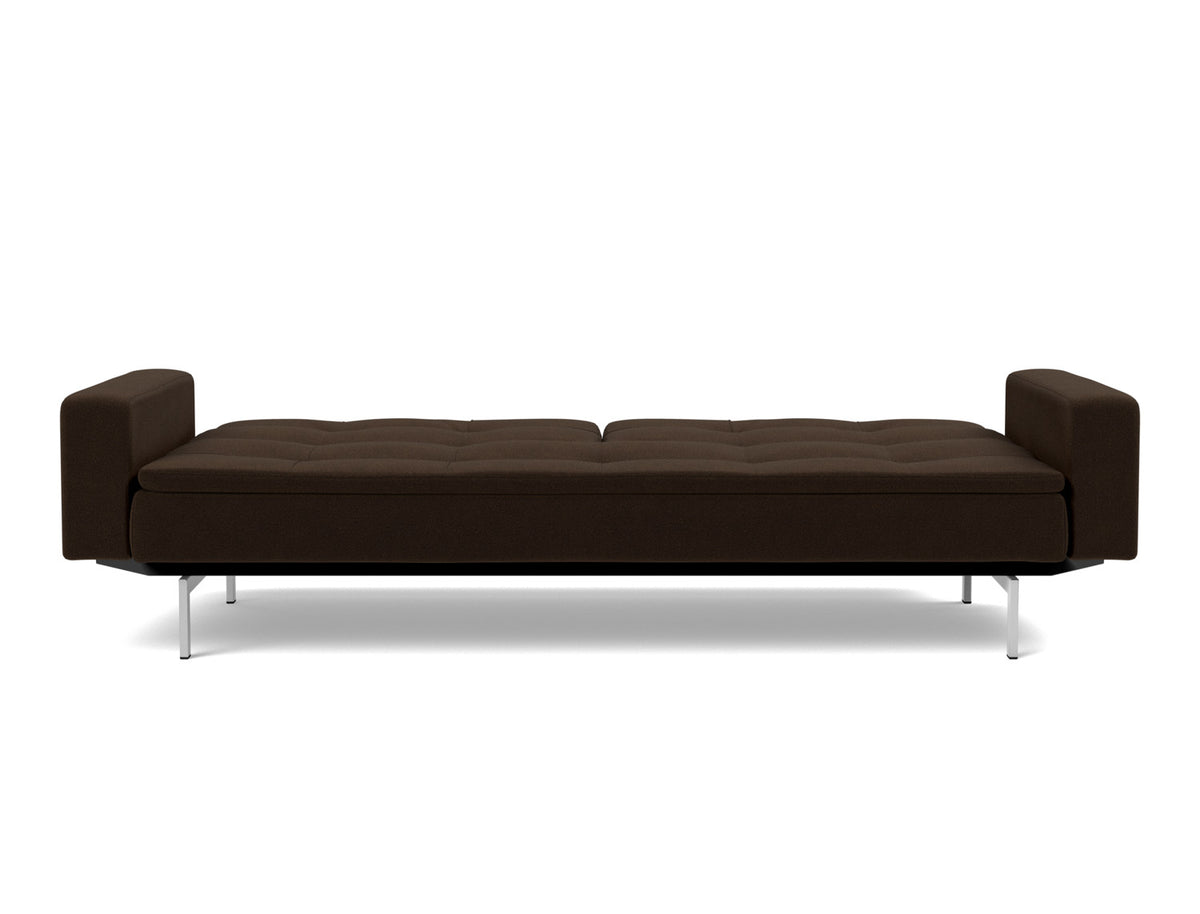 DUBLEXO Sofa Bed with Arm Rests Chrome, bed position
