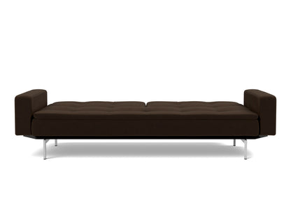 DUBLEXO Sofa Bed with Arm Rests Chrome, bed position