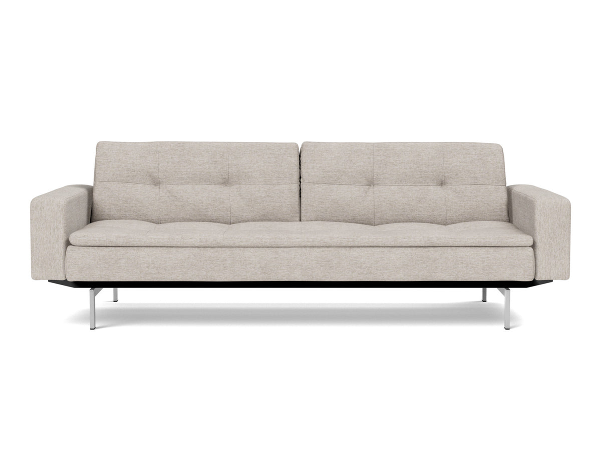 DUBLEXO Sofa Bed with Arm Rests Chrome 115x210CM