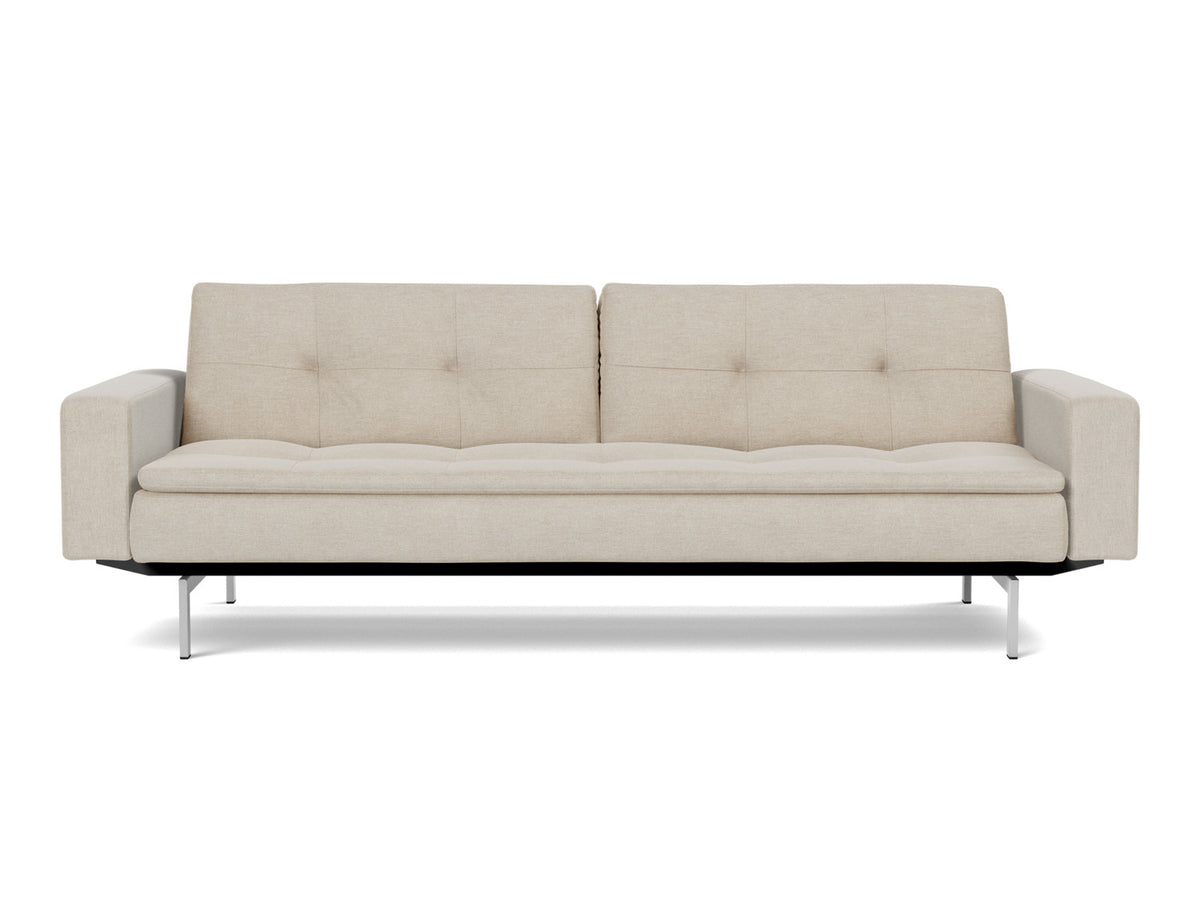 DUBLEXO Sofa Bed with Arm Rests Chrome 115x210CM