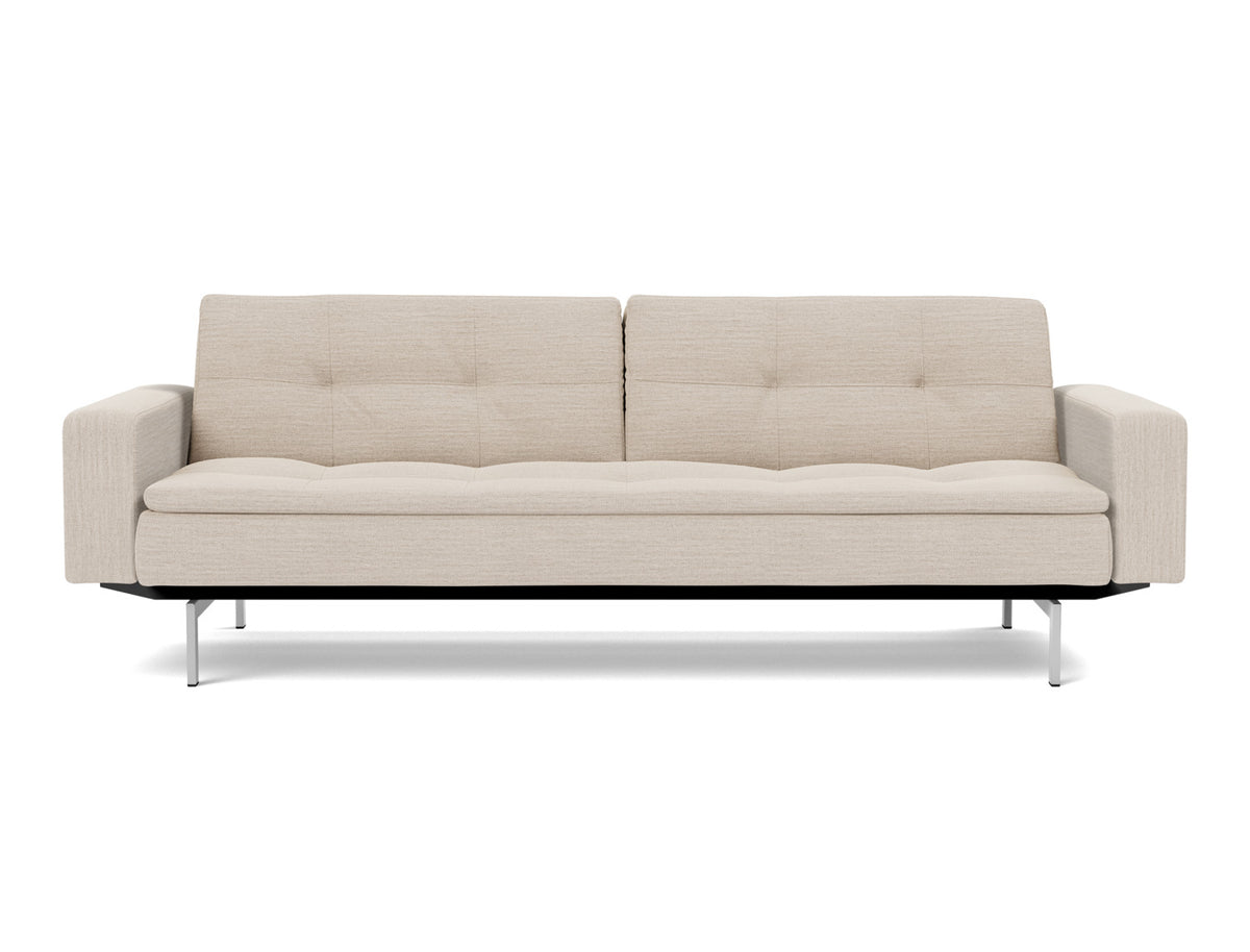 DUBLEXO Sofa Bed with Arm Rests Chrome 115x210CM