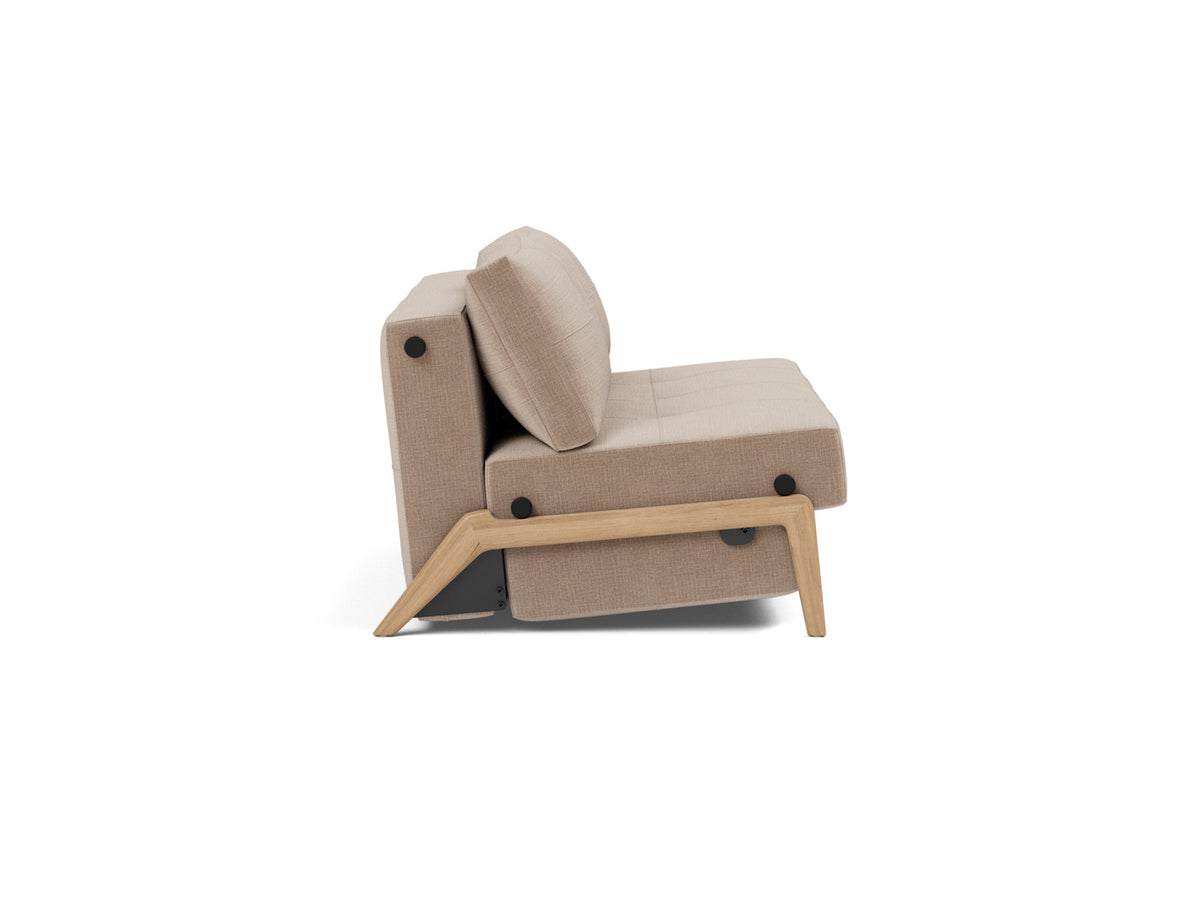 CUBED Sofa Bed Oak, side view