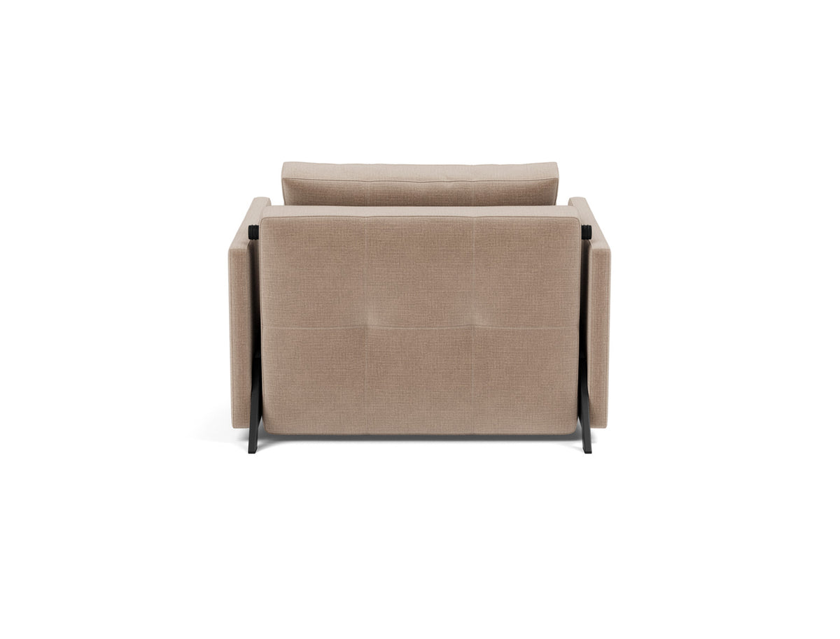 CUBED Chair Bed with Arm Rests, back view