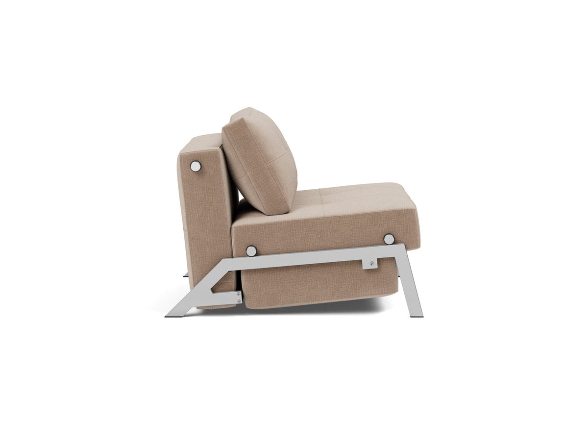 CUBED Chair Bed Chrome, side view