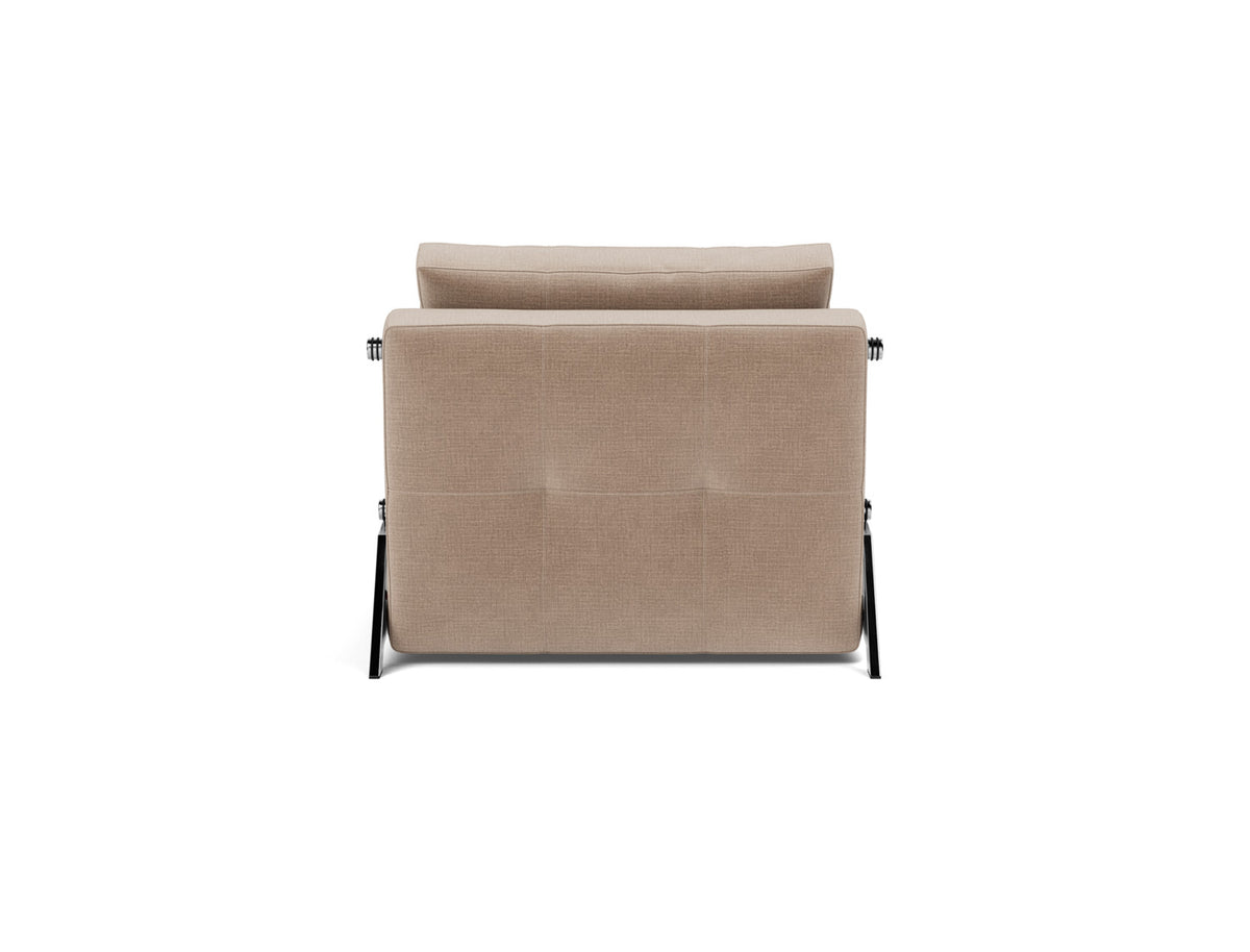 CUBED Chair Bed Chrome, back view