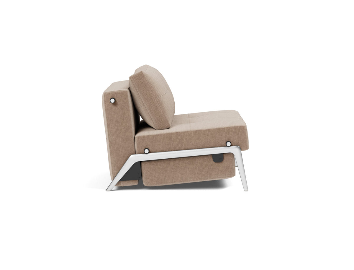 CUBED Chair Bed Aluminium, side view
