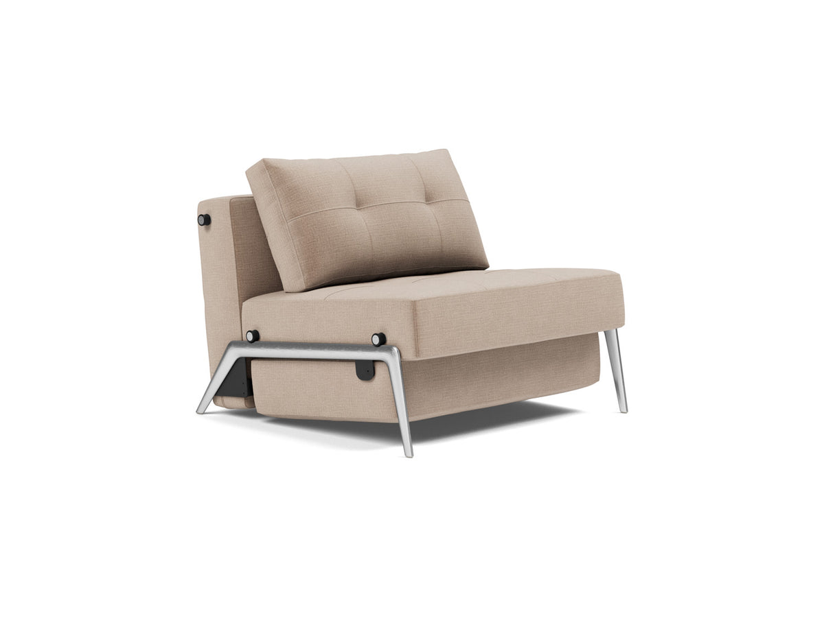 CUBED Chair Bed Aluminium, 3/4 view