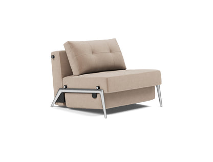 CUBED Chair Bed Aluminium, 3/4 view