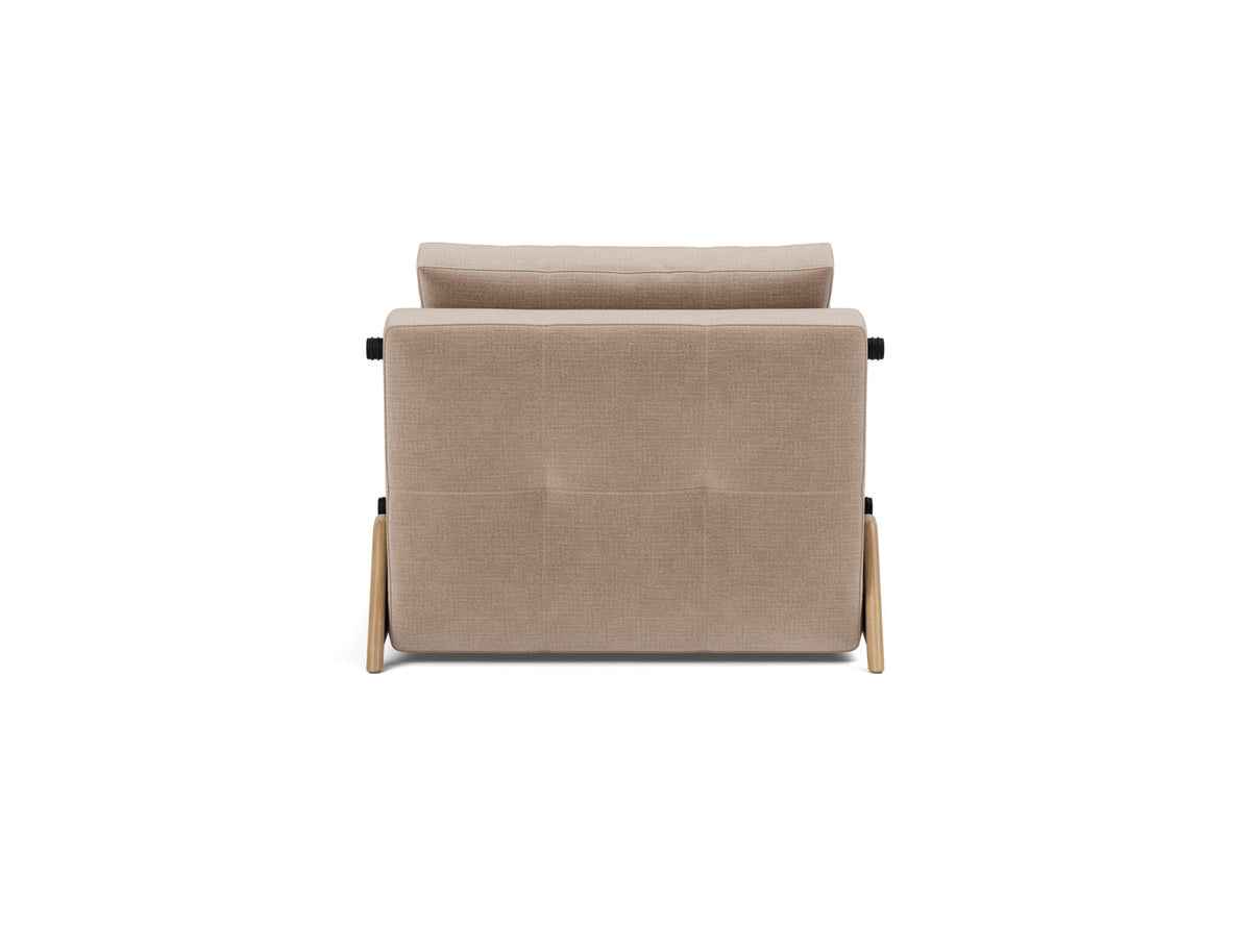 CUBED Chair Bed Oak, back view