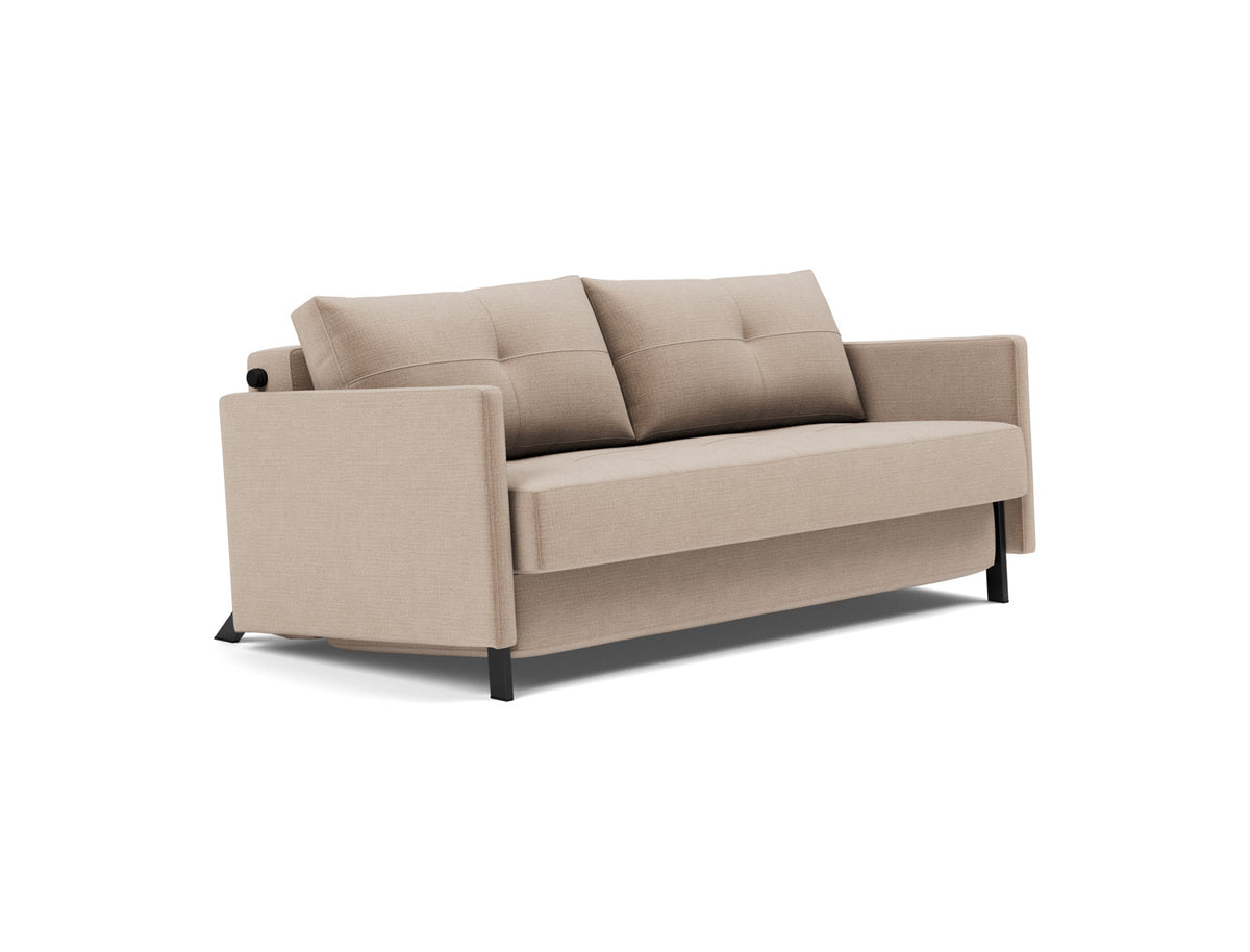 CUBED Sofa Bed with Arm Rests, 3/4 view