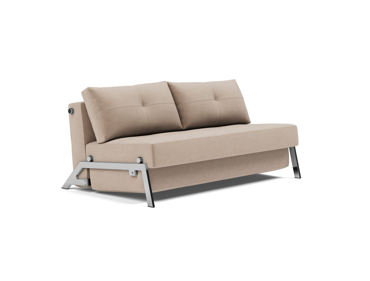 CUBED Sofa Bed Chrome, 3/4 view