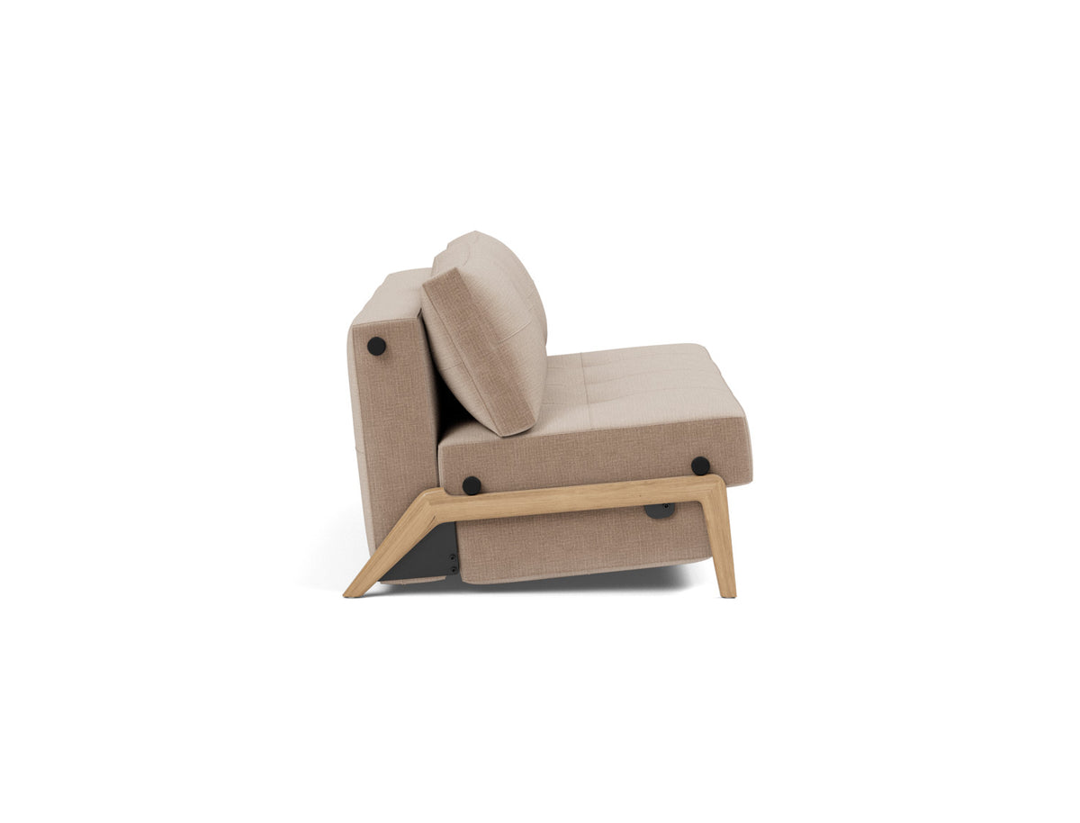 CUBED Sofa Bed Oak, side view