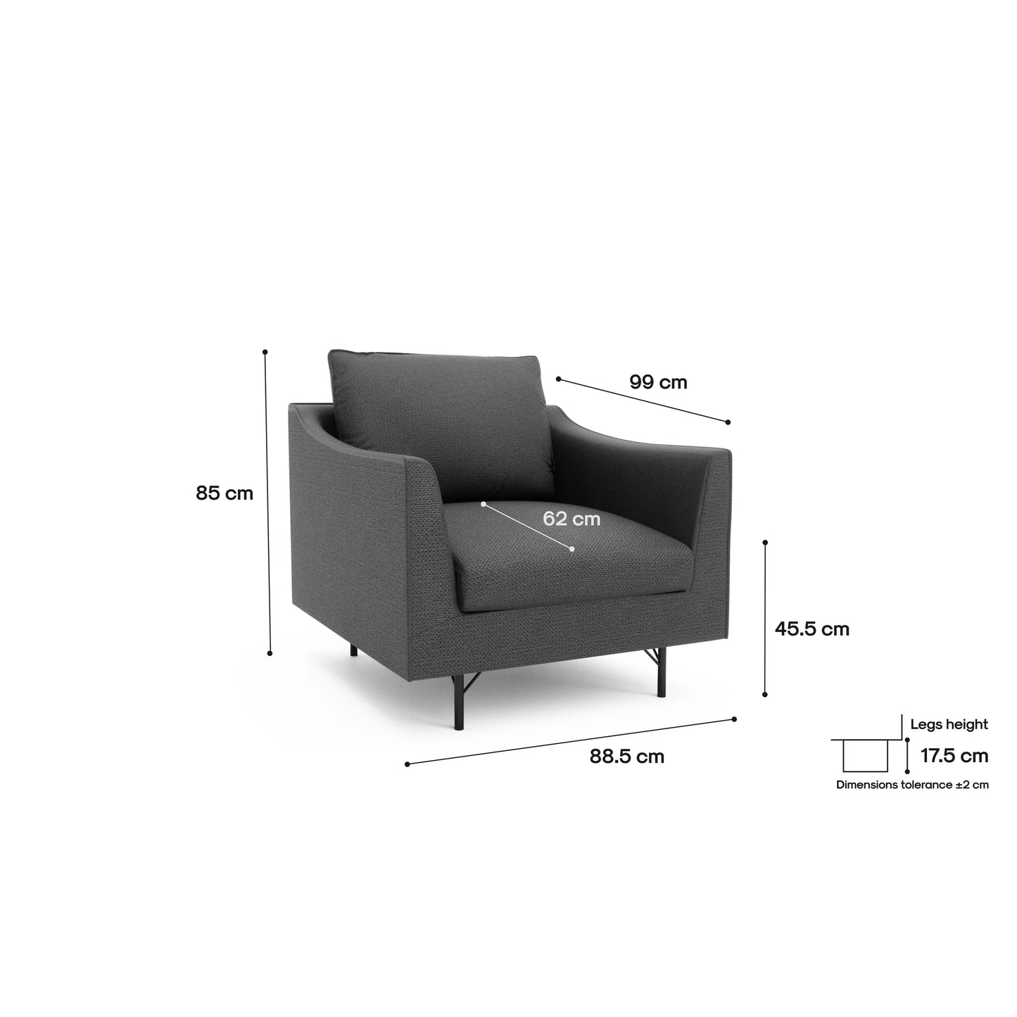 Armchair ALFAMA - Dark Grey