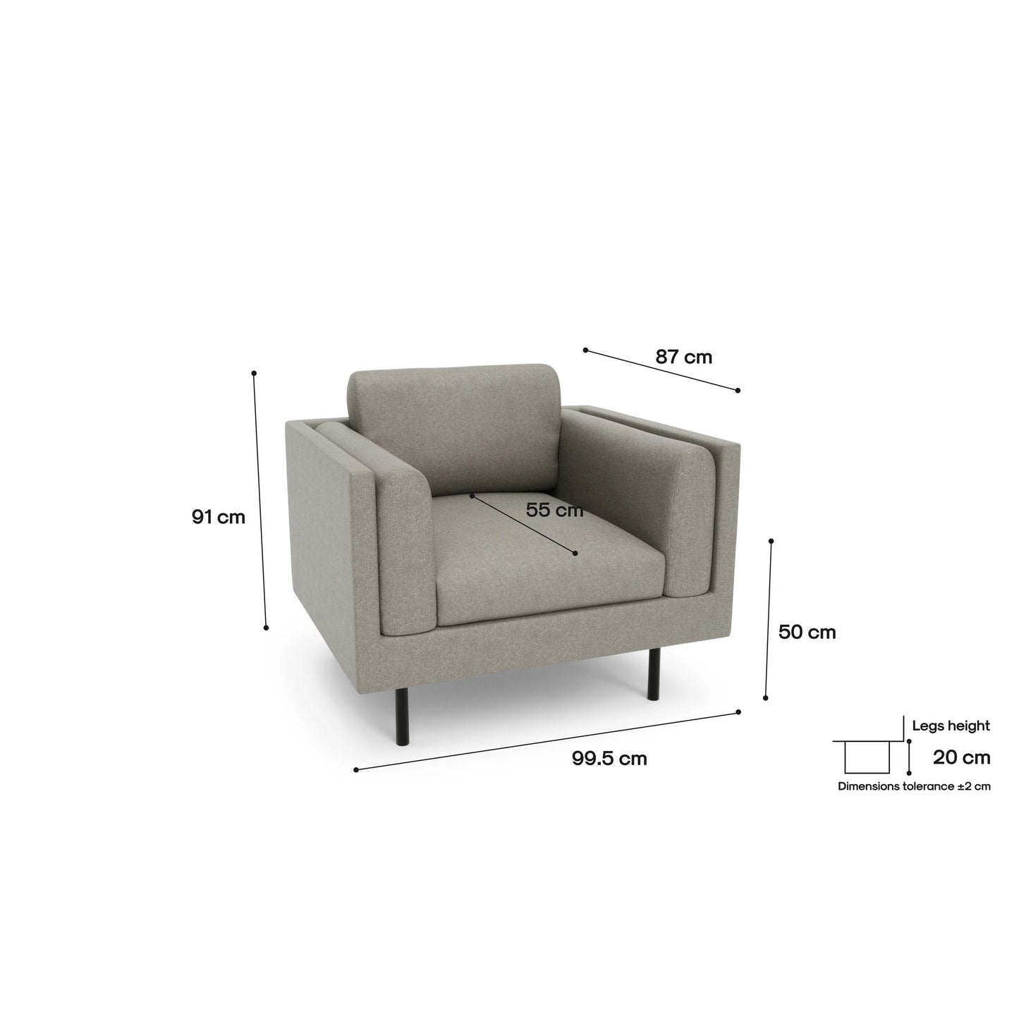 Armchair CHELSEA - Taupe