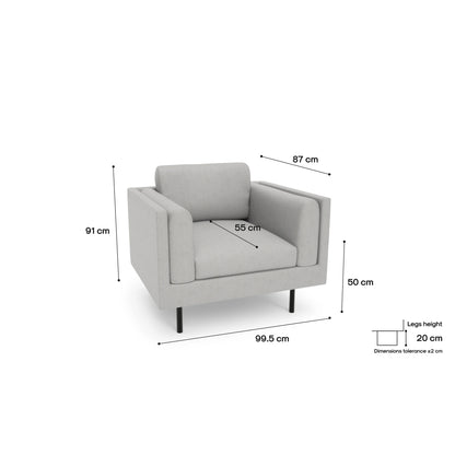 Armchair CHELSEA - Silver