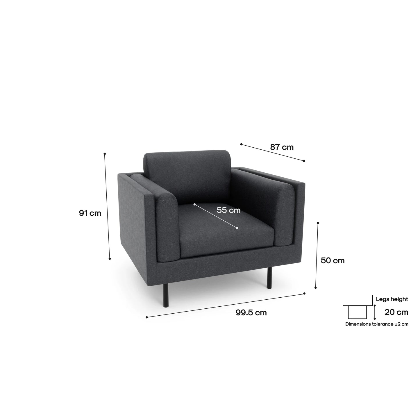 Armchair CHELSEA - Grey